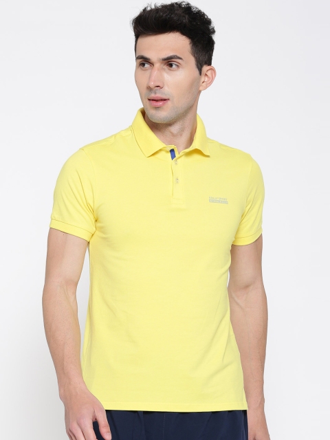 

Solly Sport by Allen Solly Men Yellow Solid Polo Collar T-shirt