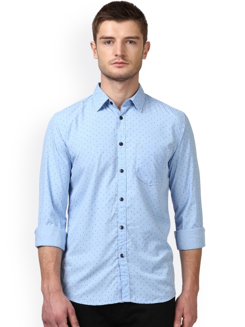 

Parx Men Blue Smart Slim Fit Printed Casual Shirt
