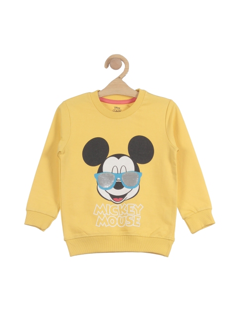 

Lil Lollipop Unisex Kids Mickey Mouse Printed Cotton Sweatshirt, Yellow