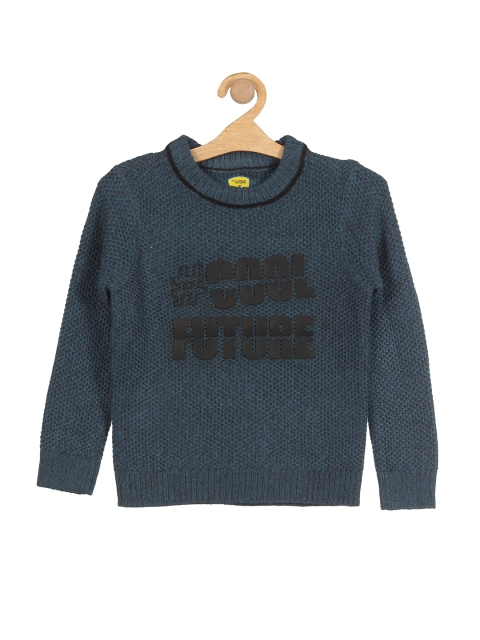 

Lil Lollipop Kids Navy Blue & Black Typography Printed Pullover