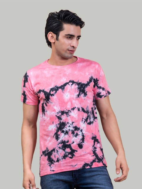

Tistabene Men Printed Cotton T-shirt, Pink