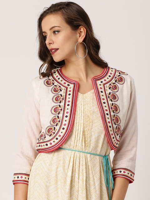 

IMARA Women Off-White Embroidered Bolero Jacket