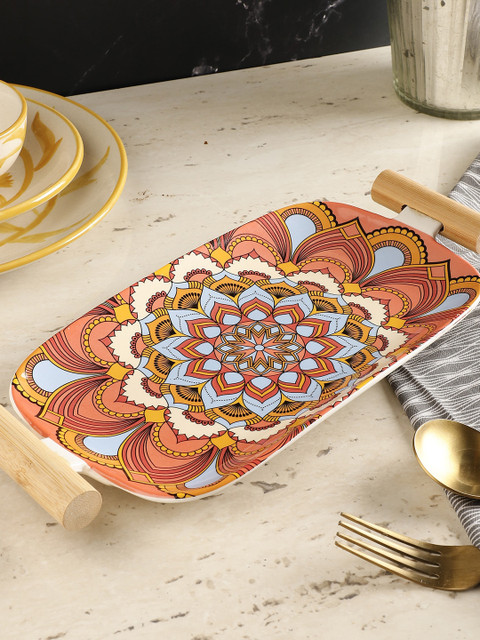

The Decor Mart Printed Serveware, Orange