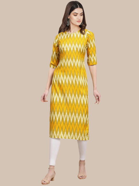 

Ethnic basket Women Pack of 5 Printed Straight Crepe Kurta, Multi