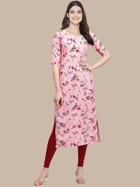 

Ethnic basket Women Pack Of 5 Printed Crepe Straight Kurta, Mustard