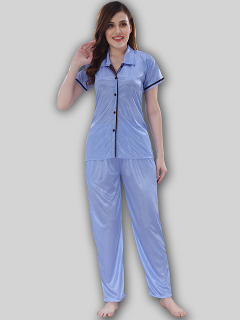 

Romaisa Women Solid Night suit, Blue