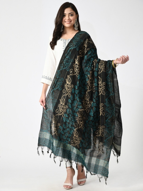 

Akshatani Printed Dupatta with Zari, Black