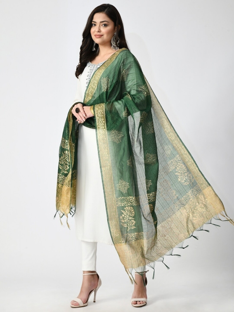 

Akshatani Printed Organza Dupatta, Green