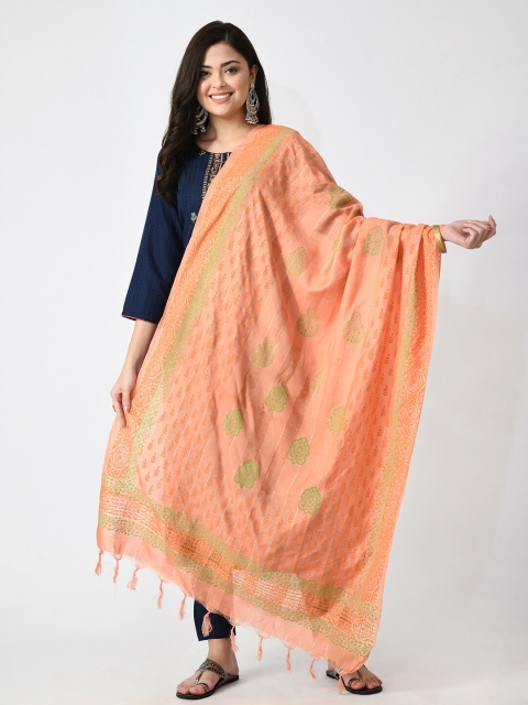 

Akshatani Printed Block Print Dupatta, Peach