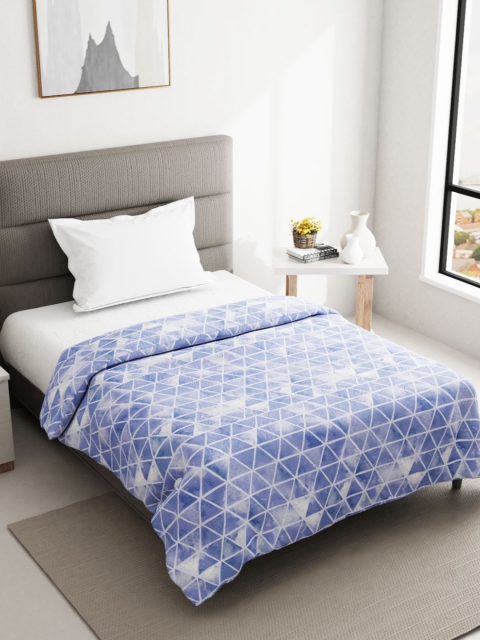 

BIANCA Geometric AC Room 150 GSM Single Bed Comforter, Blue