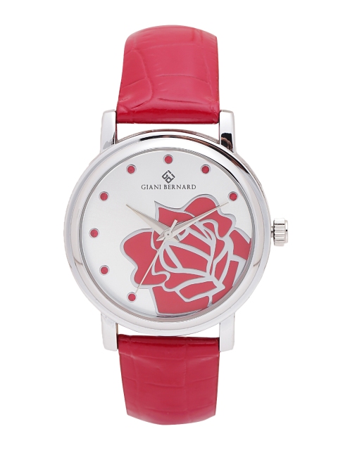 

Giani Bernard Women Silver-Toned & Red Analogue Watch GBL-03G