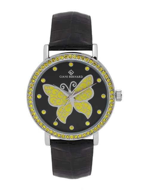 

Giani Bernard Women Black & Yellow Analogue Watch GBL-04H