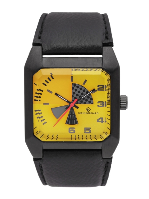 

Giani Bernard Men Yellow Analogue Watch GBM-03H