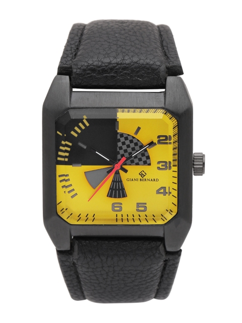 

Giani Bernard Men Yellow Analogue Watch GBM-03J