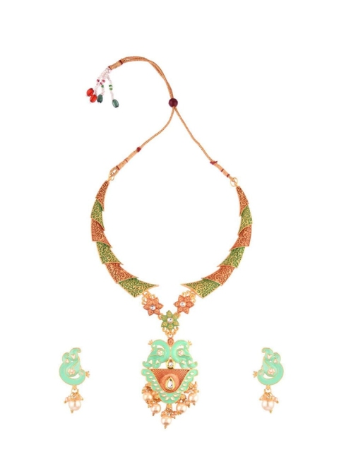 

Efulgenz Gold-Plated Pearl Jewellery Set, Turquoise blue