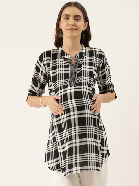 

GOLDSTROMS Women Checked Maternity Tunic, Black