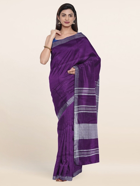 

Pothys Zari Linen Blend Saree, Violet