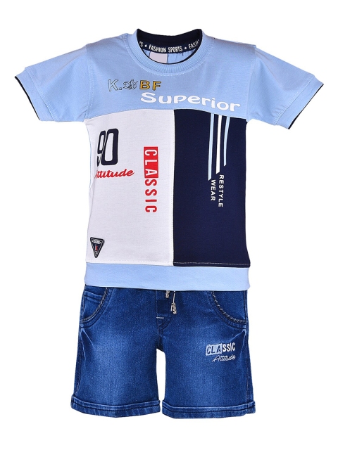 

Wish Karo Boys Colourblocked T-shirt with Shorts, Blue