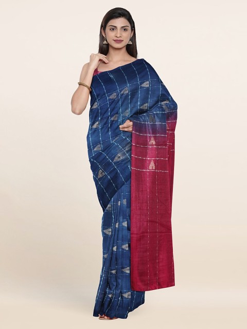 

Pothys Zari Jute Cotton Saree, Blue