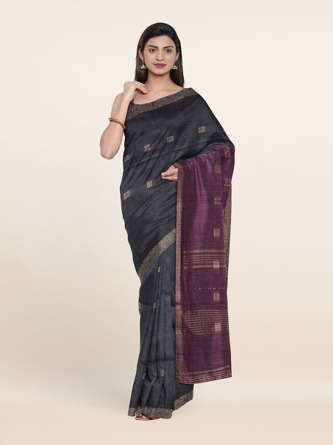 

Pothys Floral Zari Jute Cotton Saree, Grey