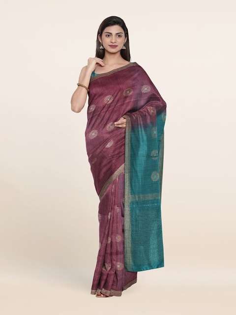 

Pothys Floral Zari Jute Cotton Saree, Pink