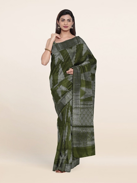 

Pothys Woven Design Zari Cotton Saree, Green