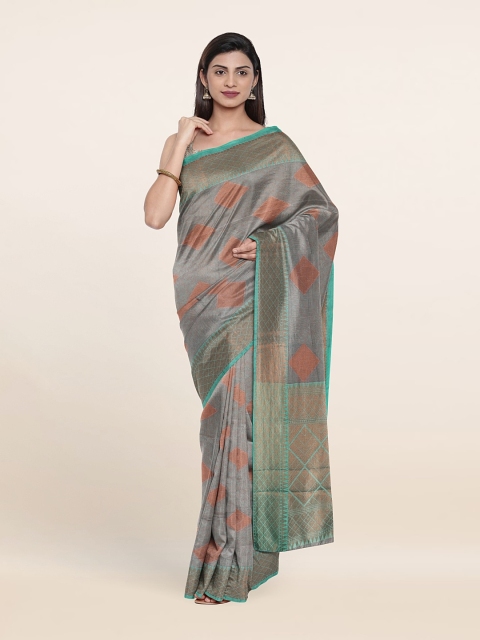 

Pothys Woven Design Zari Saree, Grey