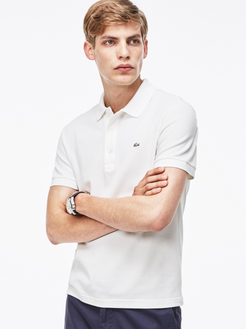

Lacoste White Slim Fit Stretch Petit Pique Polo