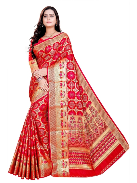 

Rivana Woven Design Zari Pure Silk Banarasi Saree, Red