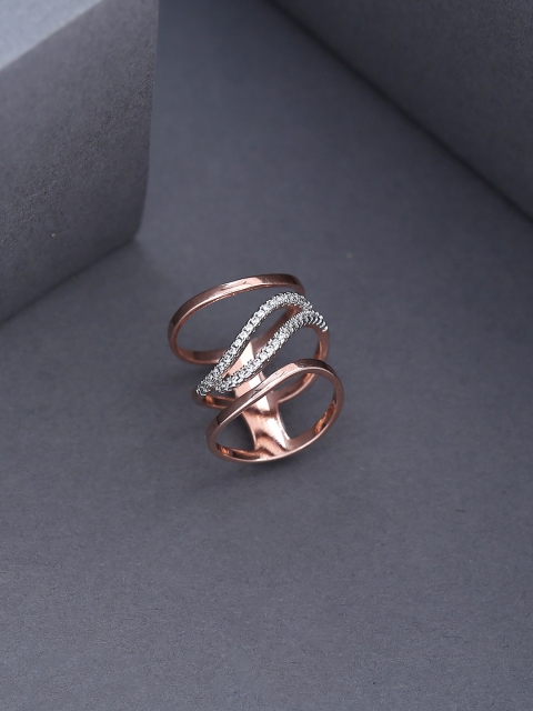 

Tistabene Rose Gold-Plated Artificial Stone Studded Ring