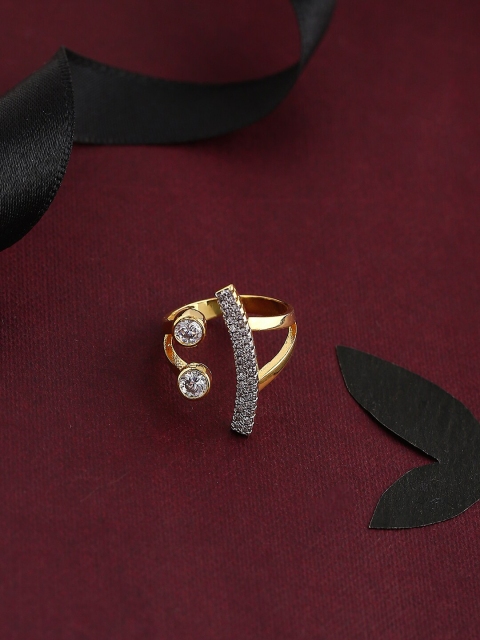 

Tistabene Gold-Plated Stone Studded Ring