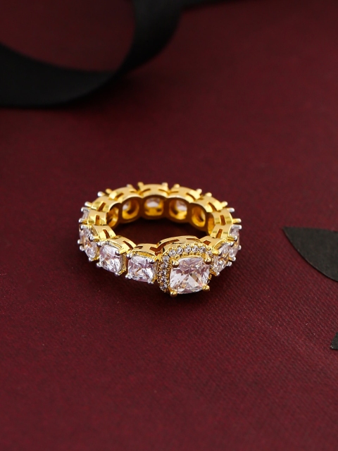 

Tistabene Gold-Plated Stone Studded Finger Ring