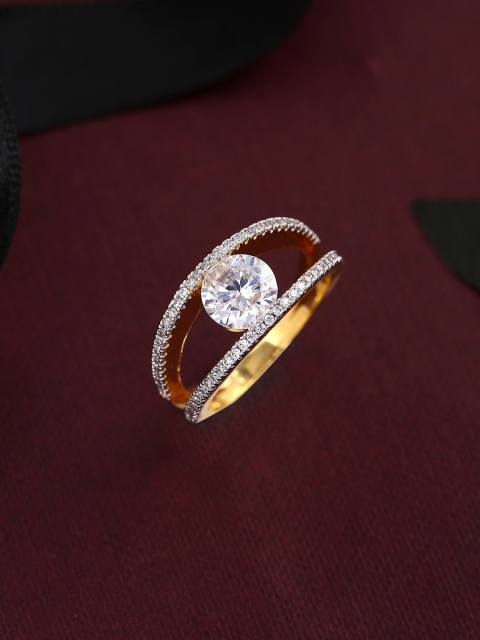 

Tistabene Gold-Plated CZ Studded Ring