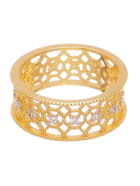

Tistabene Gold-Plated Stone Studded Ring