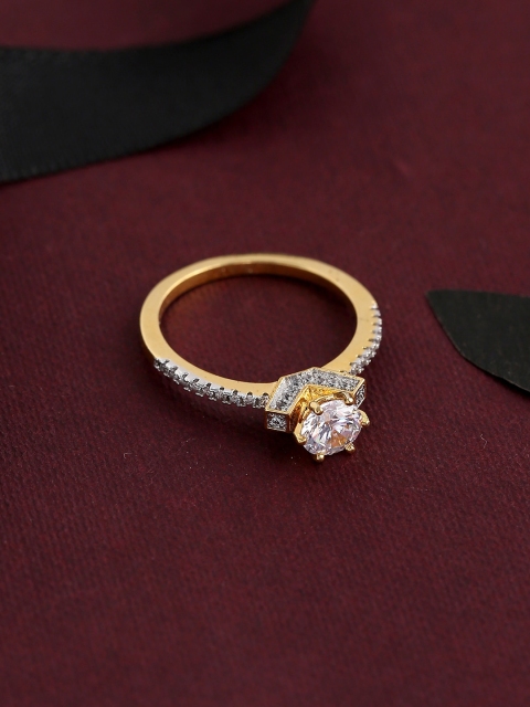 

Tistabene Gold-Plated Stone-Studded Finger Ring