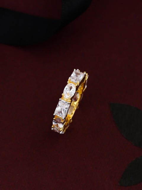 

Tistabene Gold-Plated Stone Studded Finger Ring