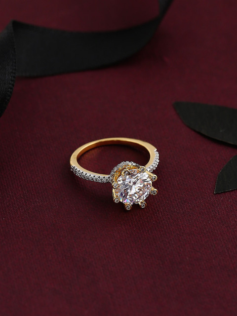 

Tistabene Gold-Plated Stone studded Finger Ring