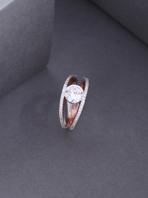 

Tistabene Gold-Plated & Stone-Studded Finger Ring, Rose gold