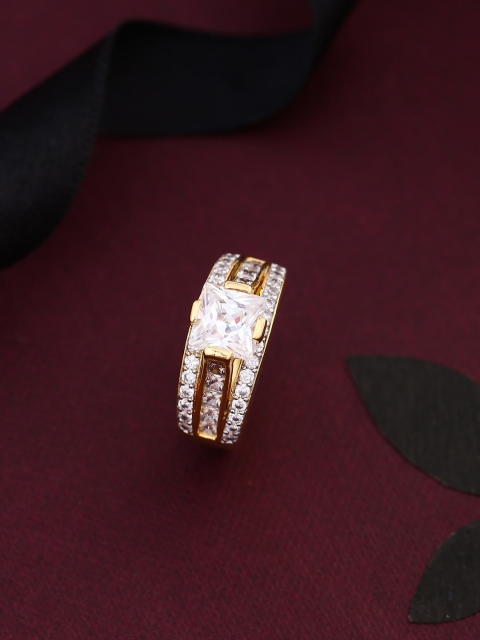 

Tistabene Gold-Plated Stone-Studded Finger Ring