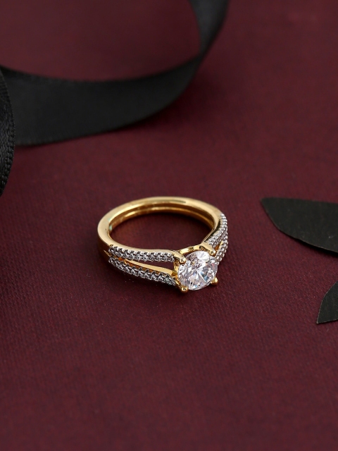 

Tistabene Gold-Plated Stone-Studded Finger Ring