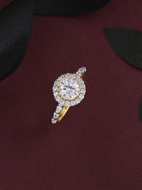 

Tistabene Gold-Plated Stone-Studded Finger Ring
