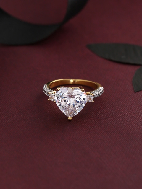 

Tistabene Gold-Plated Stone Studded Finger Ring