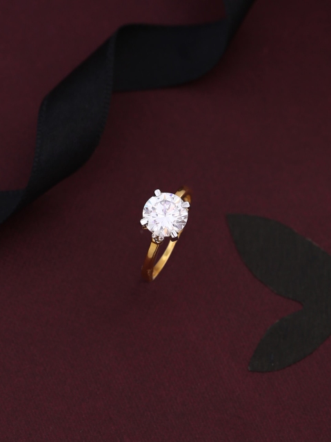 

Tistabene Gold-Plated Stone-Studded Finger Ring, White