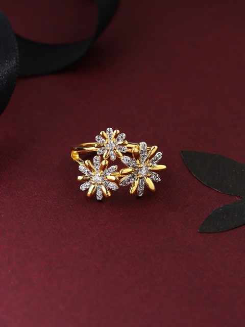 

Tistabene Gold-Plated Stone-Studded Finger Ring