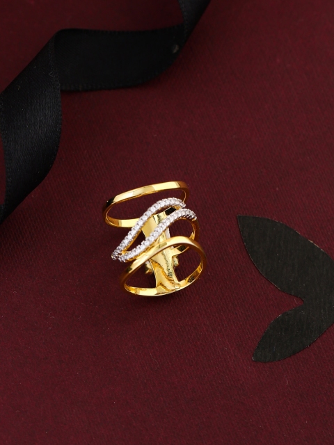 

Tistabene Gold-Plated Stone-Studded Finger Ring