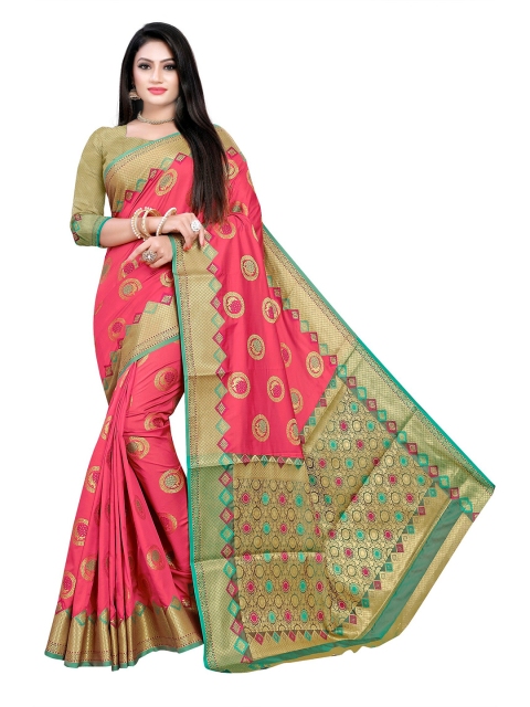 

Rivana Ethnic Motifs Zari Pure Silk Banarasi Saree, Pink