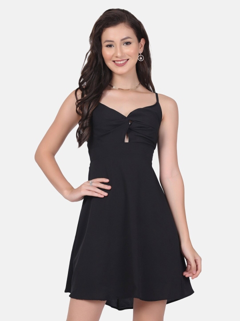 

SAKIA Crepe A-Line Mini Dress, Black