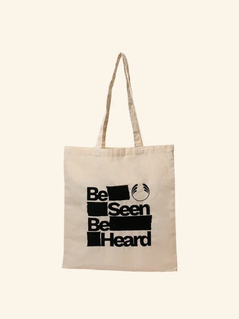 

THE BODY SHOP Beige & Black Printed Change Makers Self-Love Kit Tote Bag