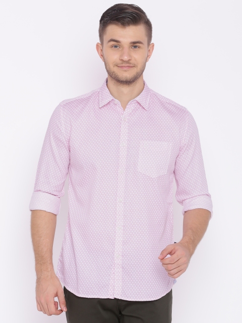 

Parx Men Pink & White Slim Fit Printed Casual Shirt