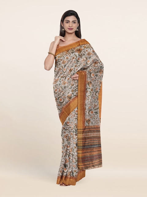 

Pothys Floral Zari Saree, Grey